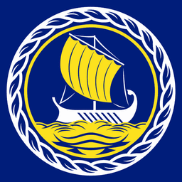 Technical Odyssey emblem — Greek trireme in a rope circle